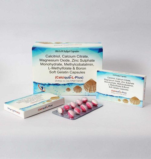 Calcitriol + Calcium Citrate + Zinc Sulphate + Methylcobalamin + L Methyfolate + Boron 5mg Magnesium Oxide Softgel Capsules