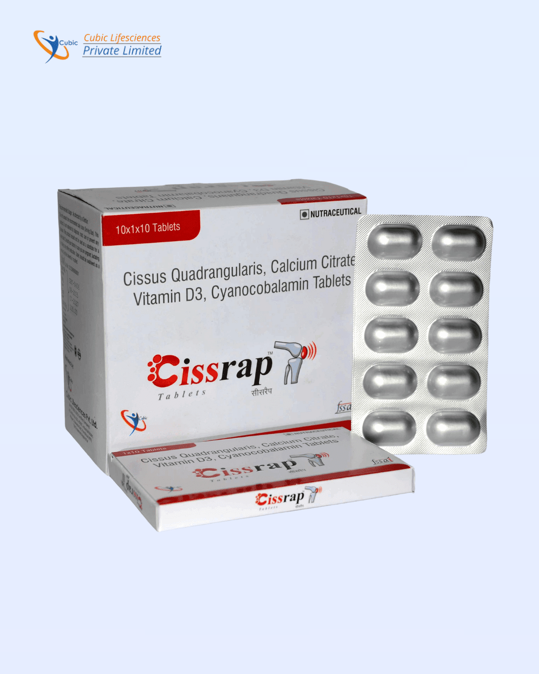 Cissus Quadrangularis, Calcium Citrate Malate, Vitamin D3 and Cyanocobalamin Tablets