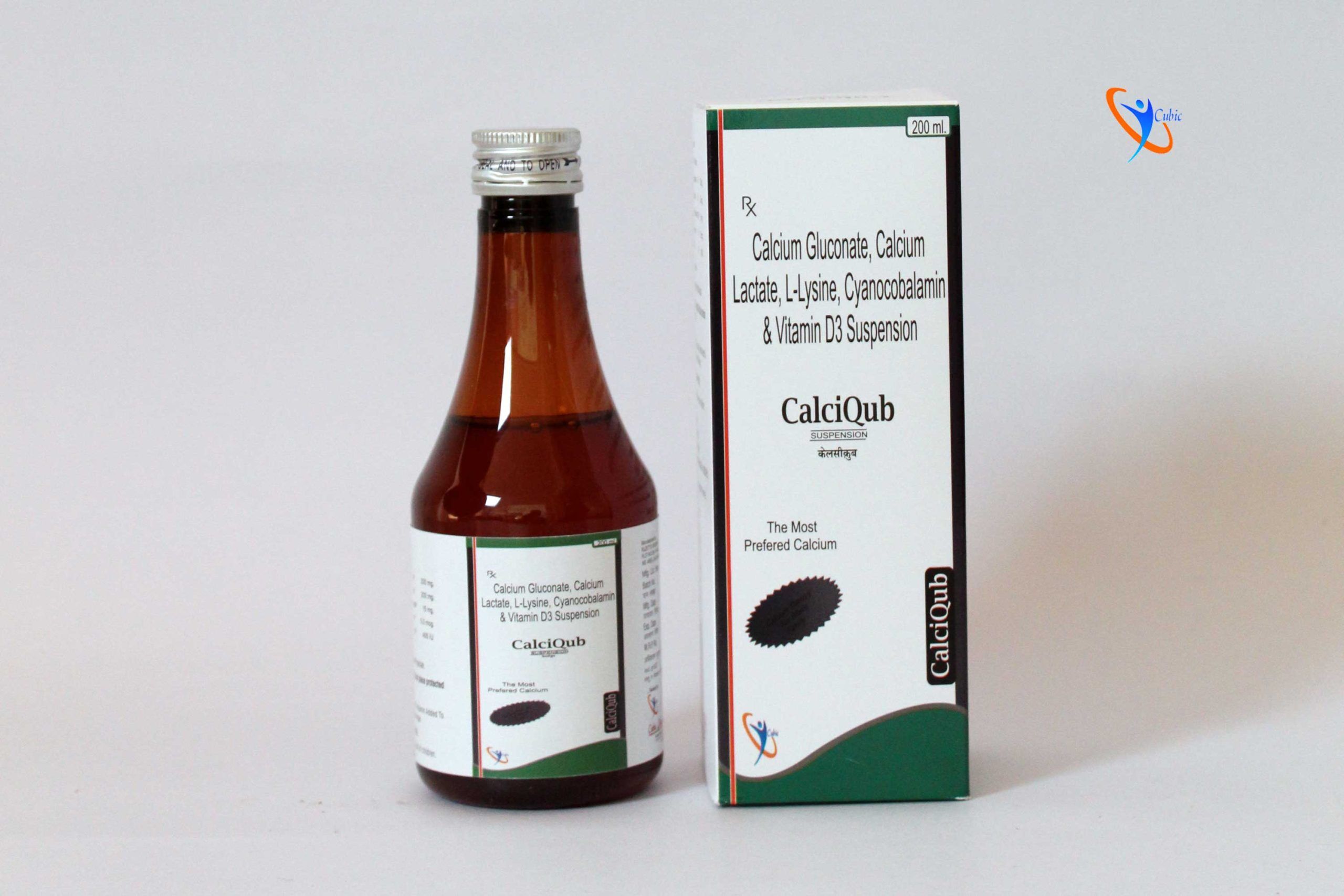 Calcium Gluconate, Calcium Lactate, L-lysine, Cyanocobalamin and Vitamin D3 Suspension